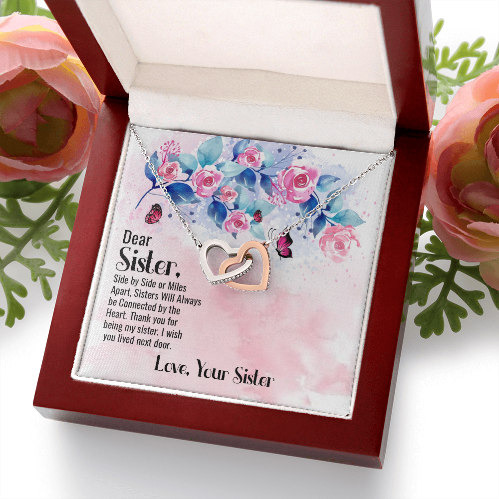 To My Sister Connected by Heart Inseparable Necklace-Express Your Love Gifts