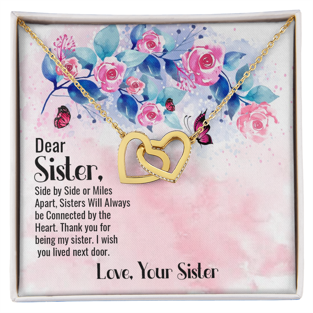 To My Sister Connected by Heart Inseparable Necklace-Express Your Love Gifts