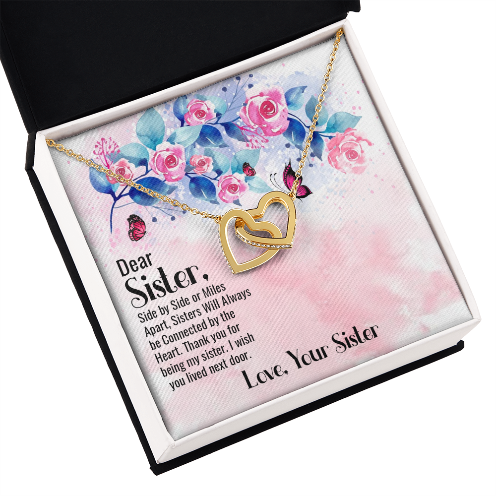 To My Sister Connected by Heart Inseparable Necklace-Express Your Love Gifts