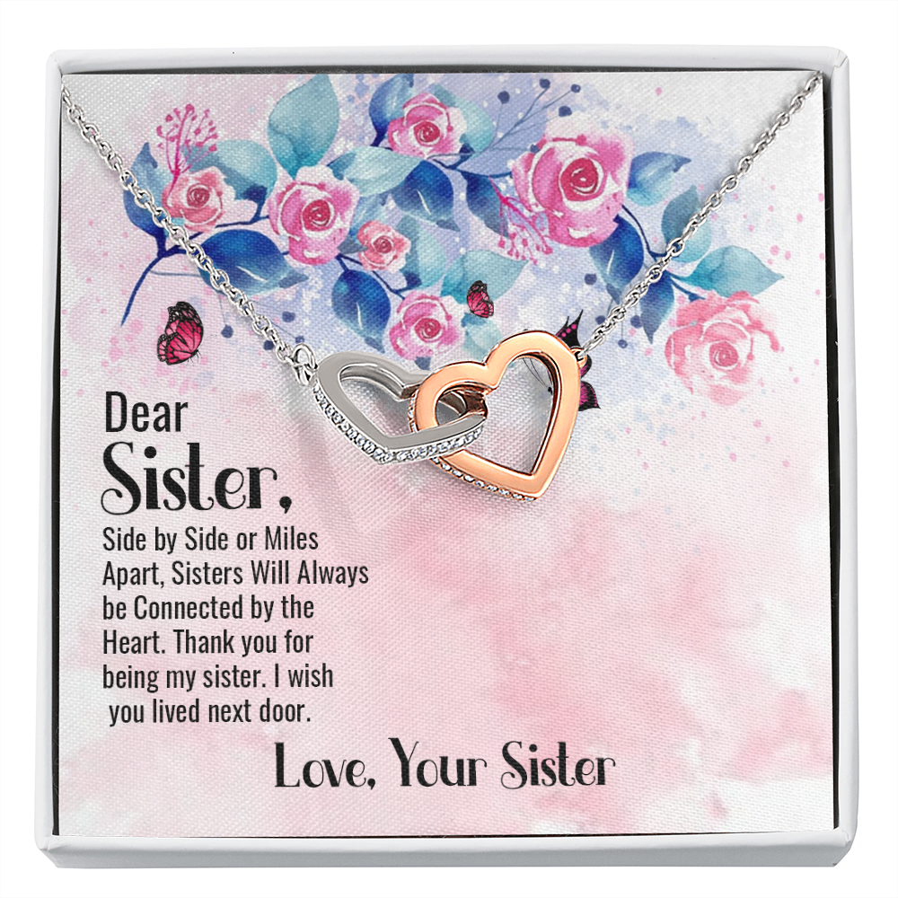 To My Sister Connected by Heart Inseparable Necklace-Express Your Love Gifts