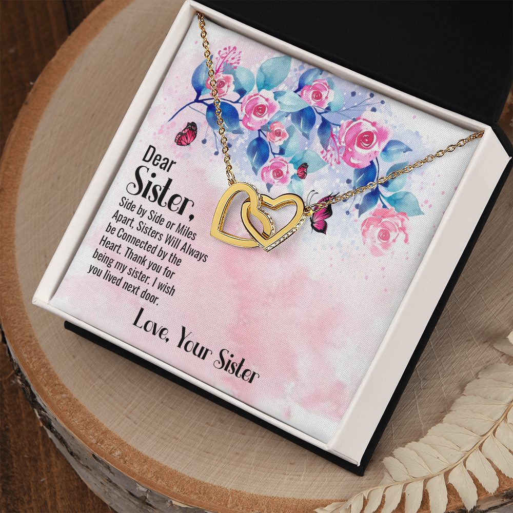 To My Sister Connected by Heart Inseparable Necklace-Express Your Love Gifts