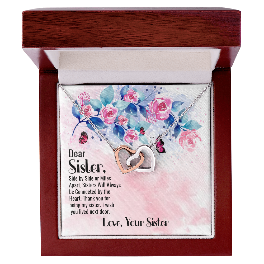 To My Sister Connected by Heart Inseparable Necklace-Express Your Love Gifts