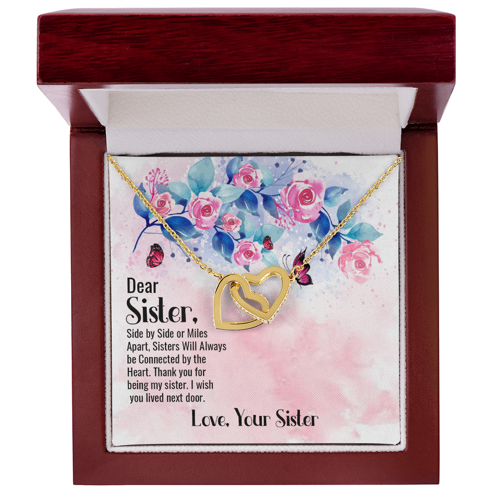 To My Sister Connected by Heart Inseparable Necklace-Express Your Love Gifts