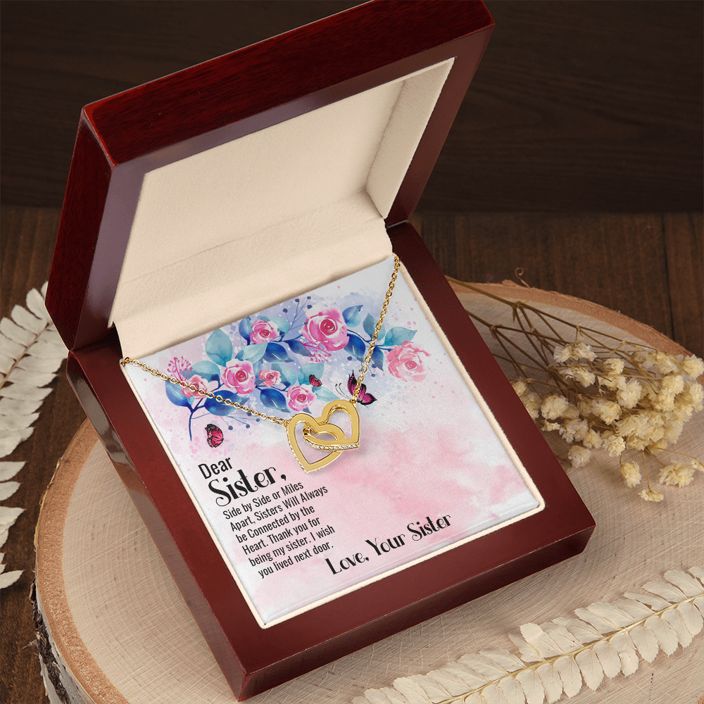 To My Sister Connected by Heart Inseparable Necklace-Express Your Love Gifts