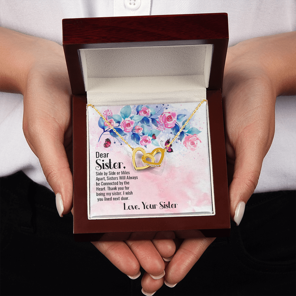 To My Sister Connected by Heart Inseparable Necklace-Express Your Love Gifts
