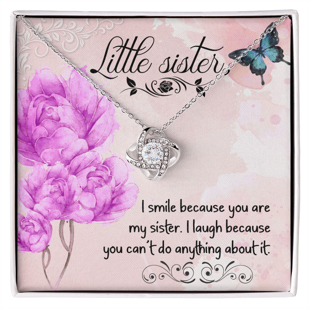 To My Sister I Smile Because You Are My Sisiter Infinity Knot Necklace Message Card-Express Your Love Gifts