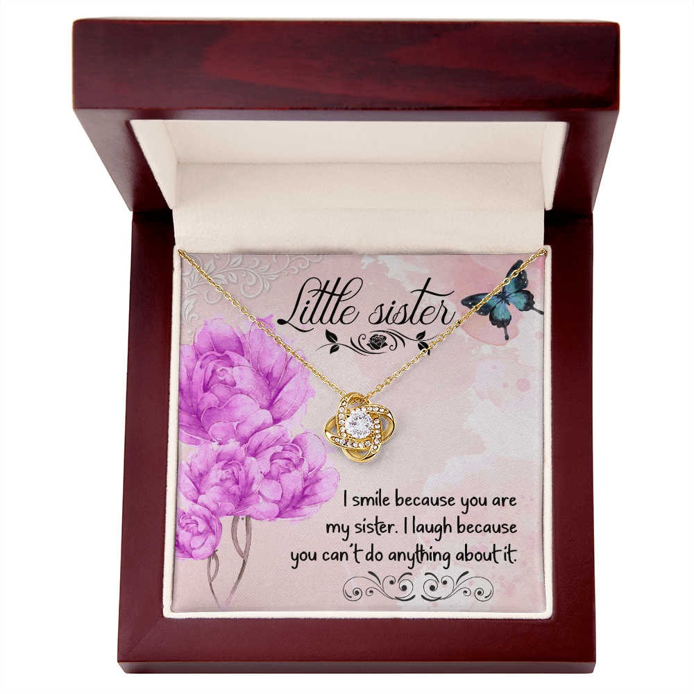 To My Sister I Smile Because You Are My Sisiter Infinity Knot Necklace Message Card-Express Your Love Gifts