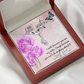 To My Sister I Smile Because You Are My Sister Alluring Ribbon Necklace Message Card-Express Your Love Gifts