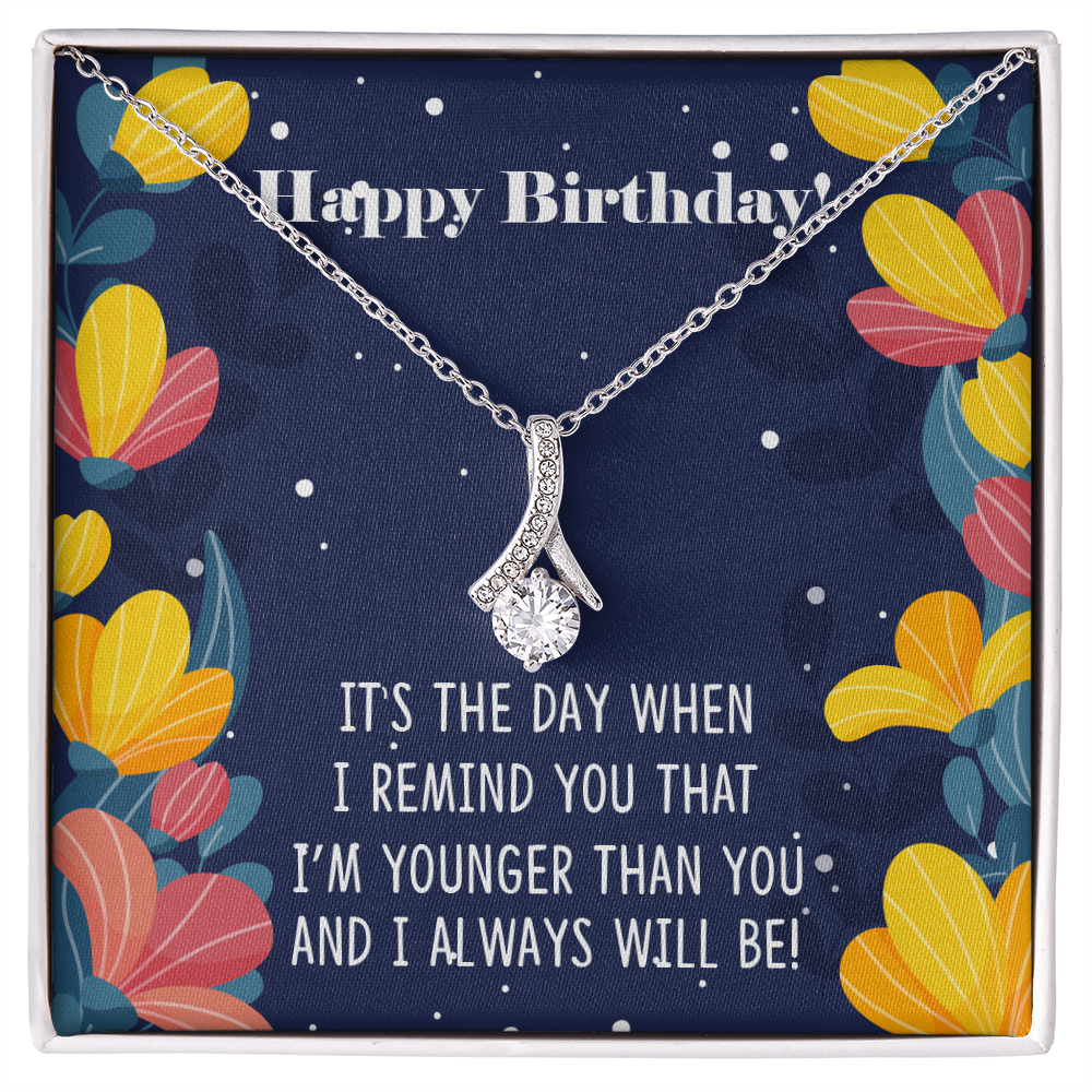 To My Sister I Will Always Will Be Alluring Ribbon Necklace Message Card-Express Your Love Gifts
