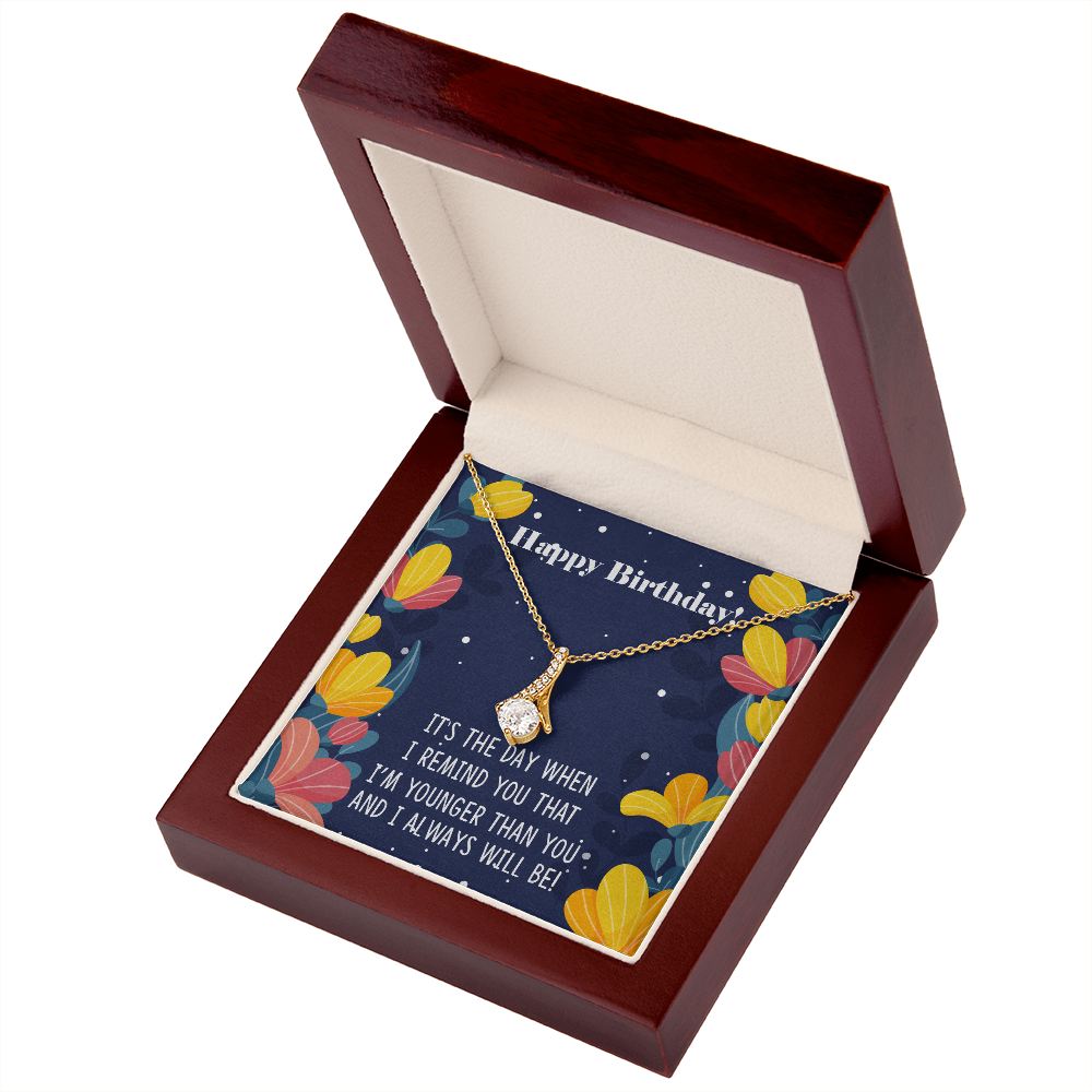 To My Sister I Will Always Will Be Alluring Ribbon Necklace Message Card-Express Your Love Gifts