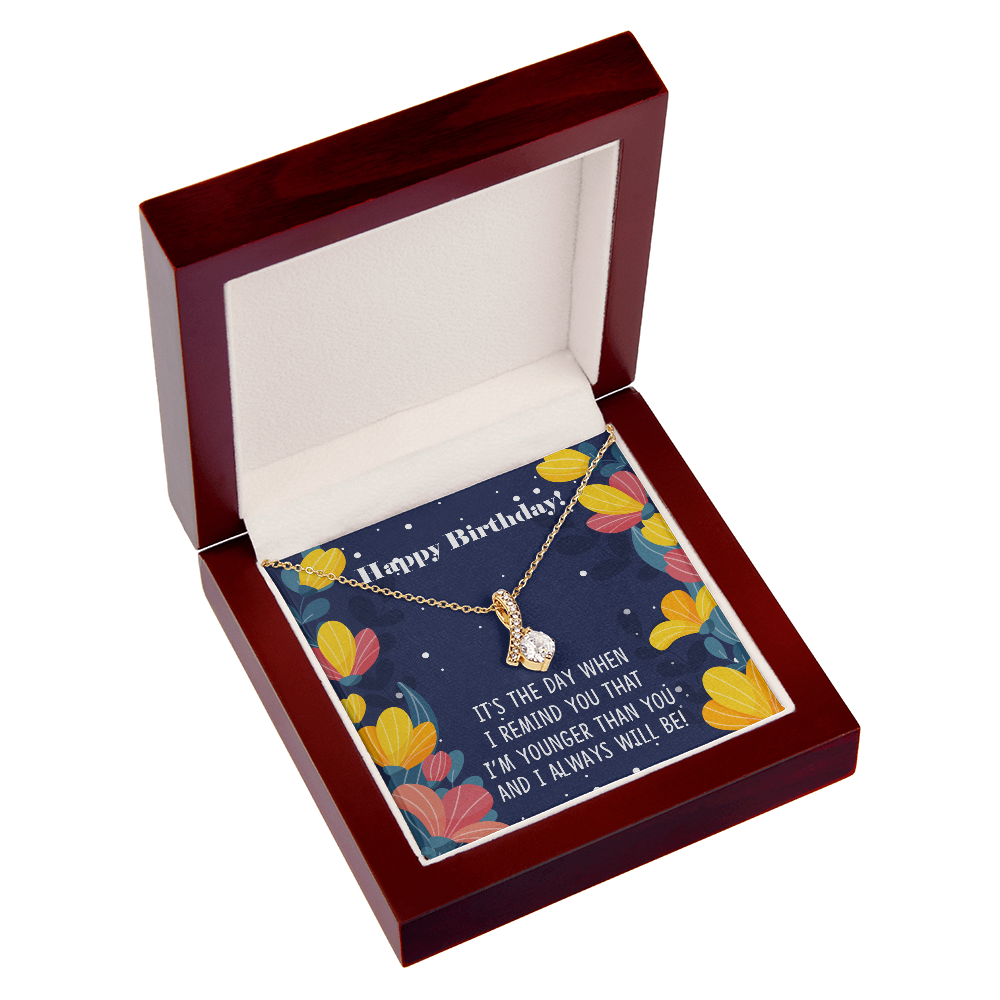 To My Sister I Will Always Will Be Alluring Ribbon Necklace Message Card-Express Your Love Gifts