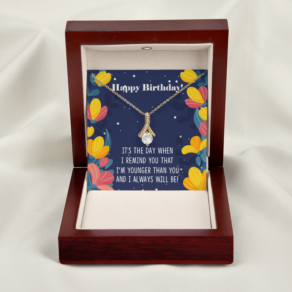 To My Sister I Will Always Will Be Alluring Ribbon Necklace Message Card-Express Your Love Gifts