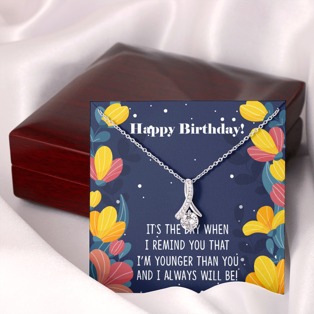 To My Sister I Will Always Will Be Alluring Ribbon Necklace Message Card-Express Your Love Gifts