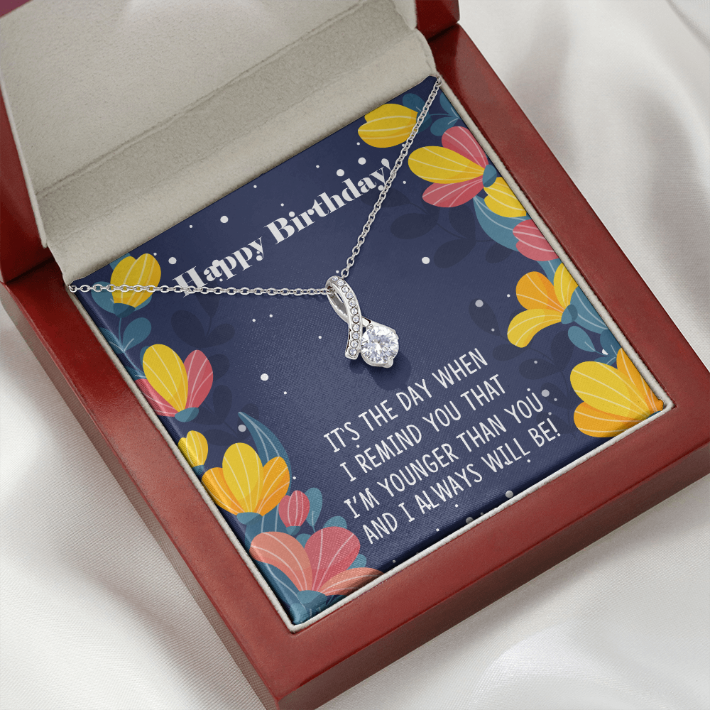 To My Sister I Will Always Will Be Alluring Ribbon Necklace Message Card-Express Your Love Gifts