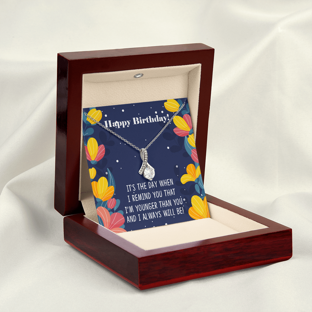 To My Sister I Will Always Will Be Alluring Ribbon Necklace Message Card-Express Your Love Gifts
