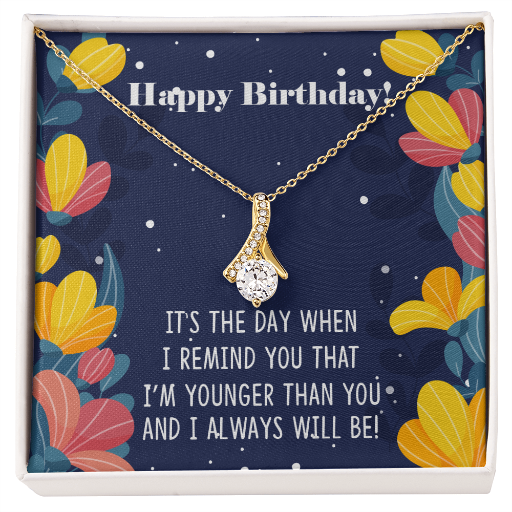 To My Sister I Will Always Will Be Alluring Ribbon Necklace Message Card-Express Your Love Gifts