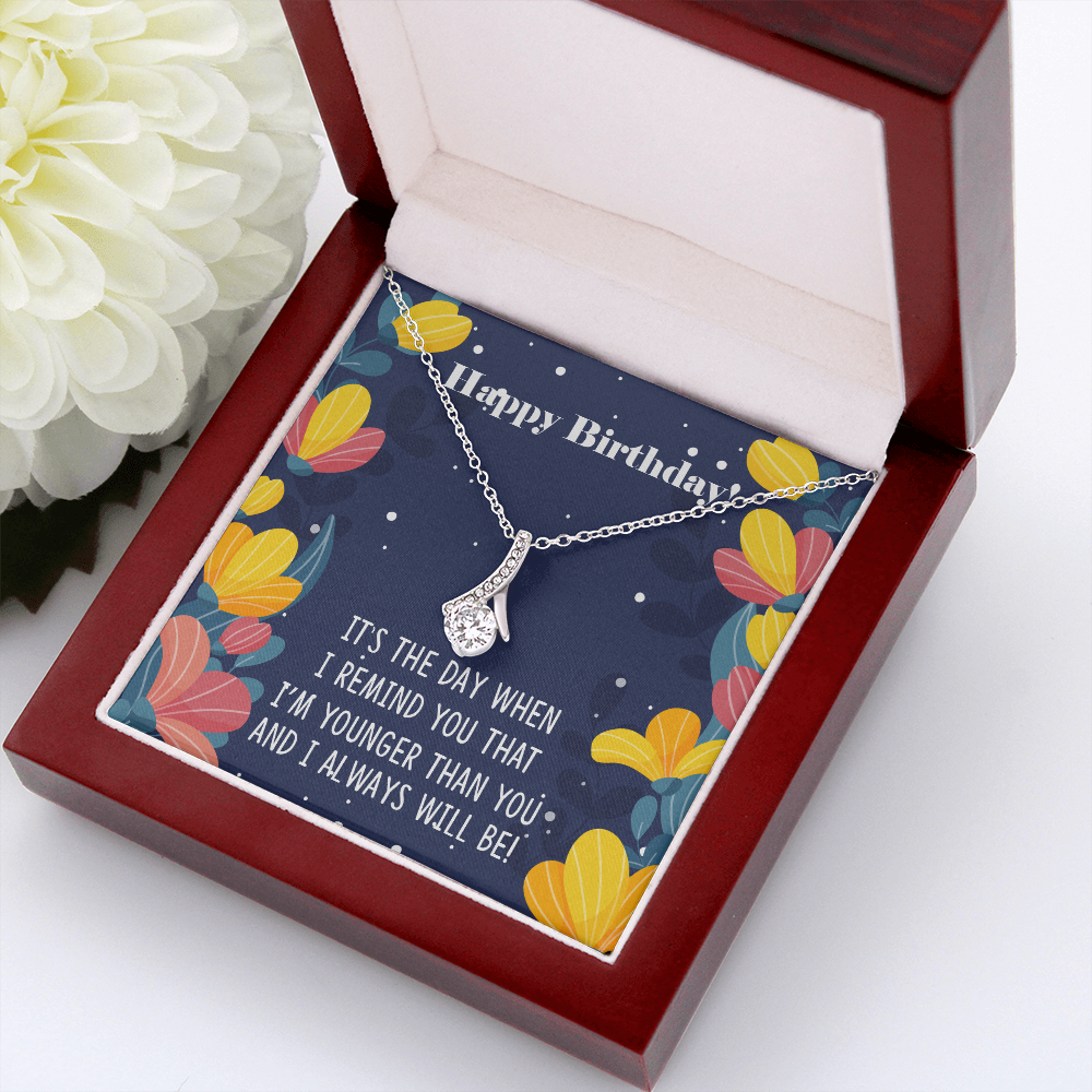 To My Sister I Will Always Will Be Alluring Ribbon Necklace Message Card-Express Your Love Gifts