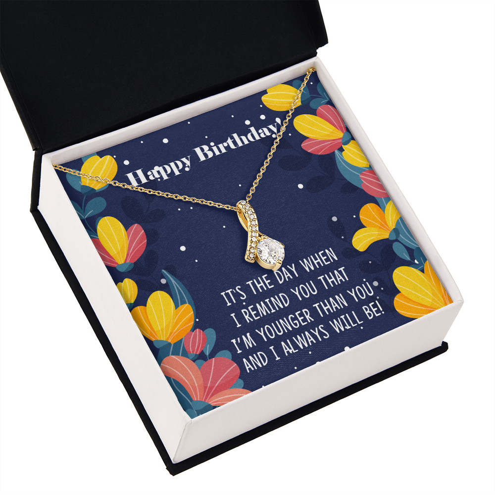 To My Sister I Will Always Will Be Alluring Ribbon Necklace Message Card-Express Your Love Gifts