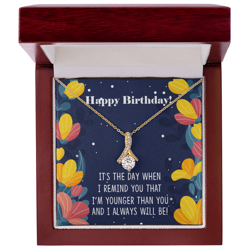 To My Sister I Will Always Will Be Alluring Ribbon Necklace Message Card-Express Your Love Gifts