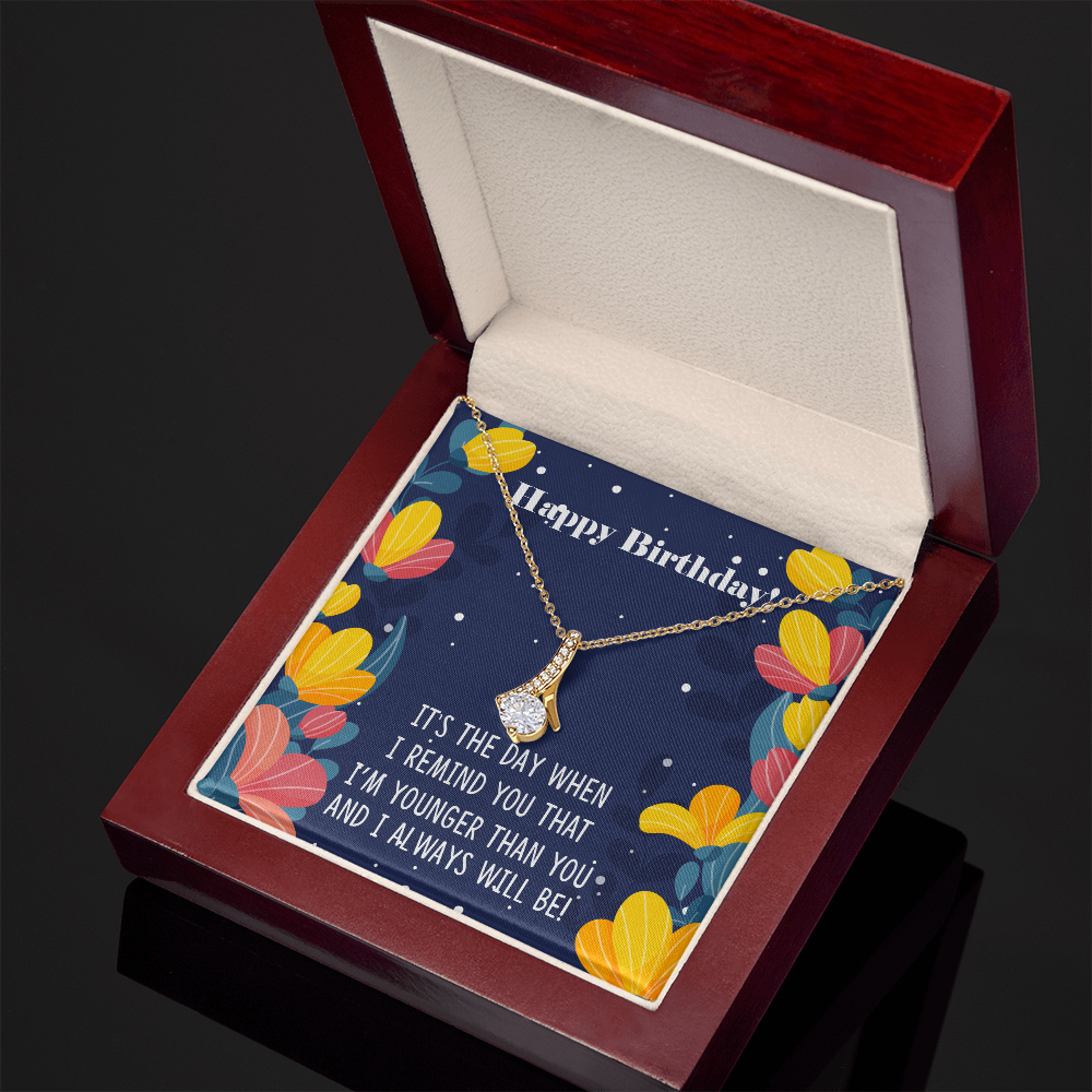 To My Sister I Will Always Will Be Alluring Ribbon Necklace Message Card-Express Your Love Gifts