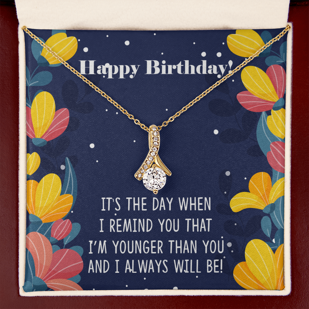 To My Sister I Will Always Will Be Alluring Ribbon Necklace Message Card-Express Your Love Gifts