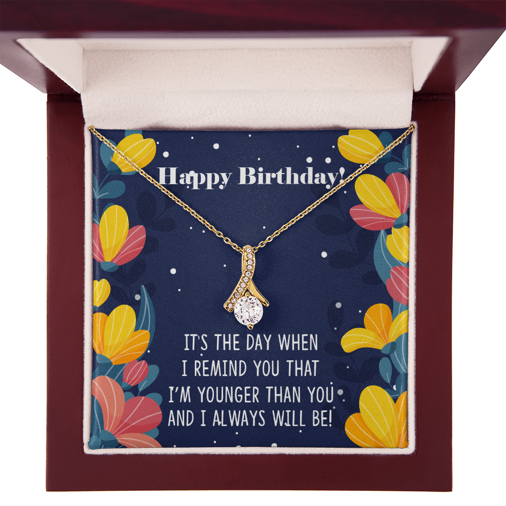To My Sister I Will Always Will Be Alluring Ribbon Necklace Message Card-Express Your Love Gifts