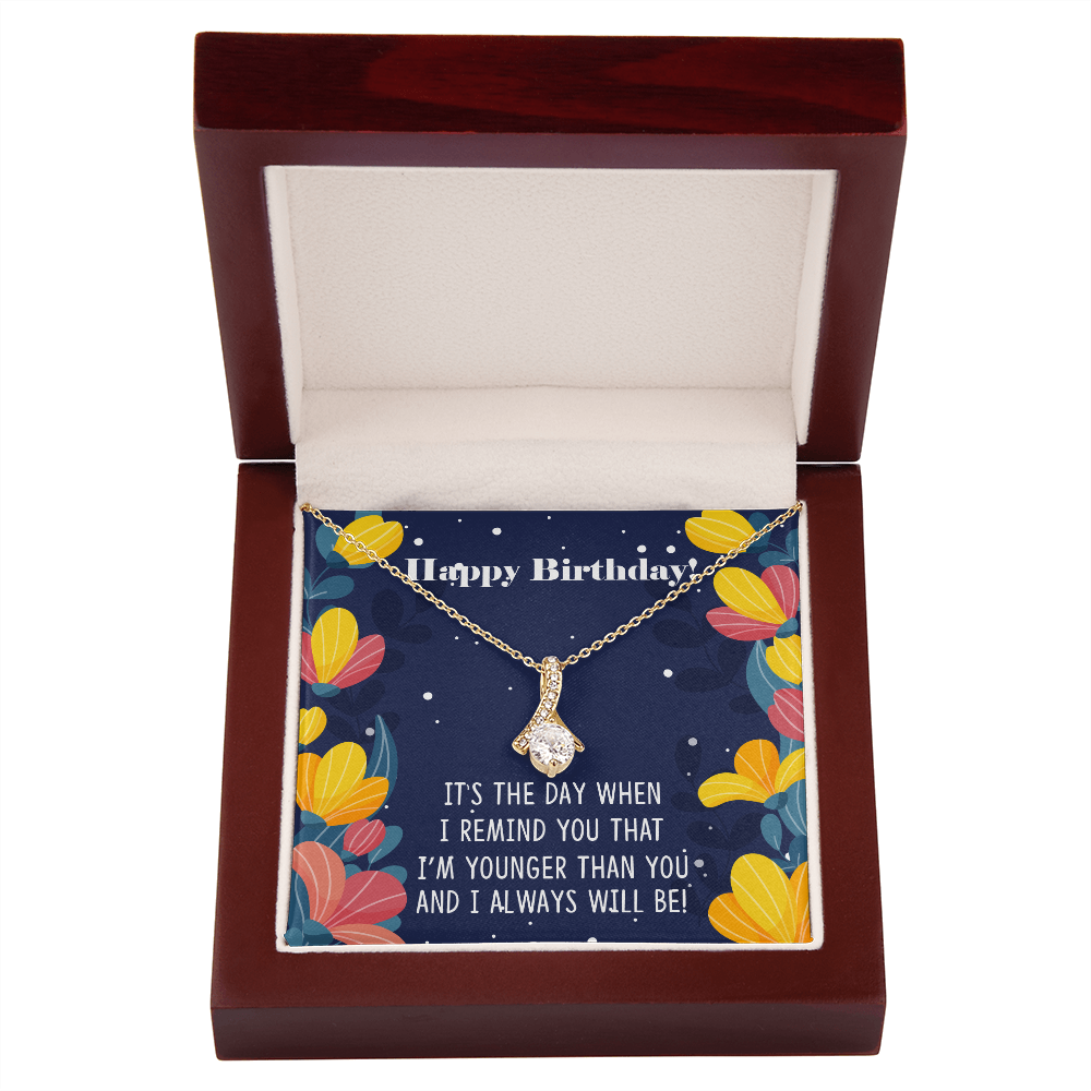 To My Sister I Will Always Will Be Alluring Ribbon Necklace Message Card-Express Your Love Gifts