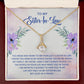 To My Sister-In-Law I Know You Now as My Bonus Sister Alluring Ribbon Necklace Message Card-Express Your Love Gifts