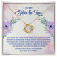 To My Sister-In-Law I Know You Now as My Bonus Sister Infinity Knot Necklace Message Card-Express Your Love Gifts
