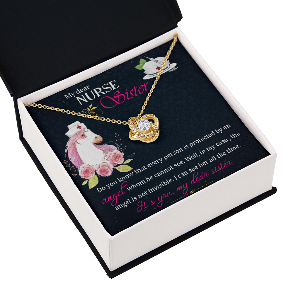 To My Sister My Dear Nurse Sister Infinity Knot Necklace Message Card-Express Your Love Gifts