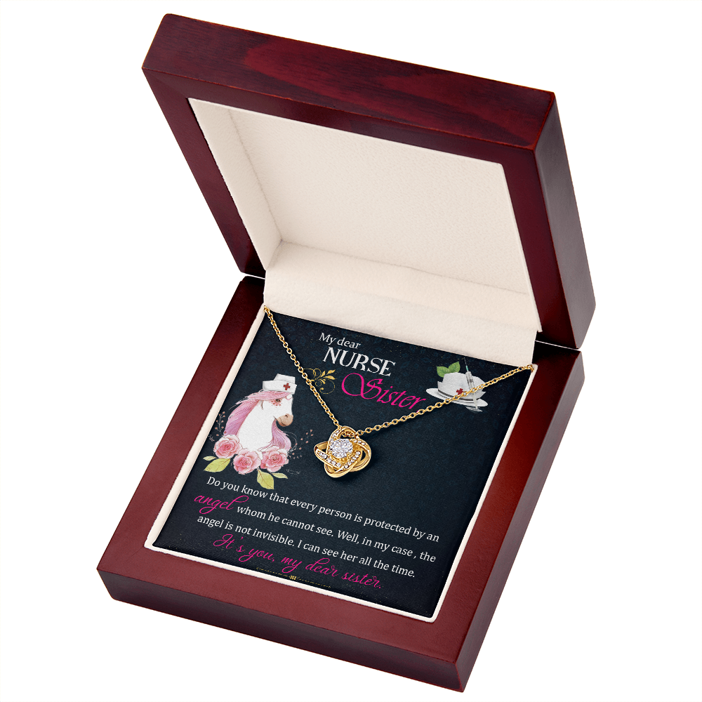 To My Sister My Dear Nurse Sister Infinity Knot Necklace Message Card-Express Your Love Gifts