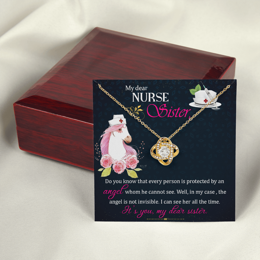To My Sister My Dear Nurse Sister Infinity Knot Necklace Message Card-Express Your Love Gifts