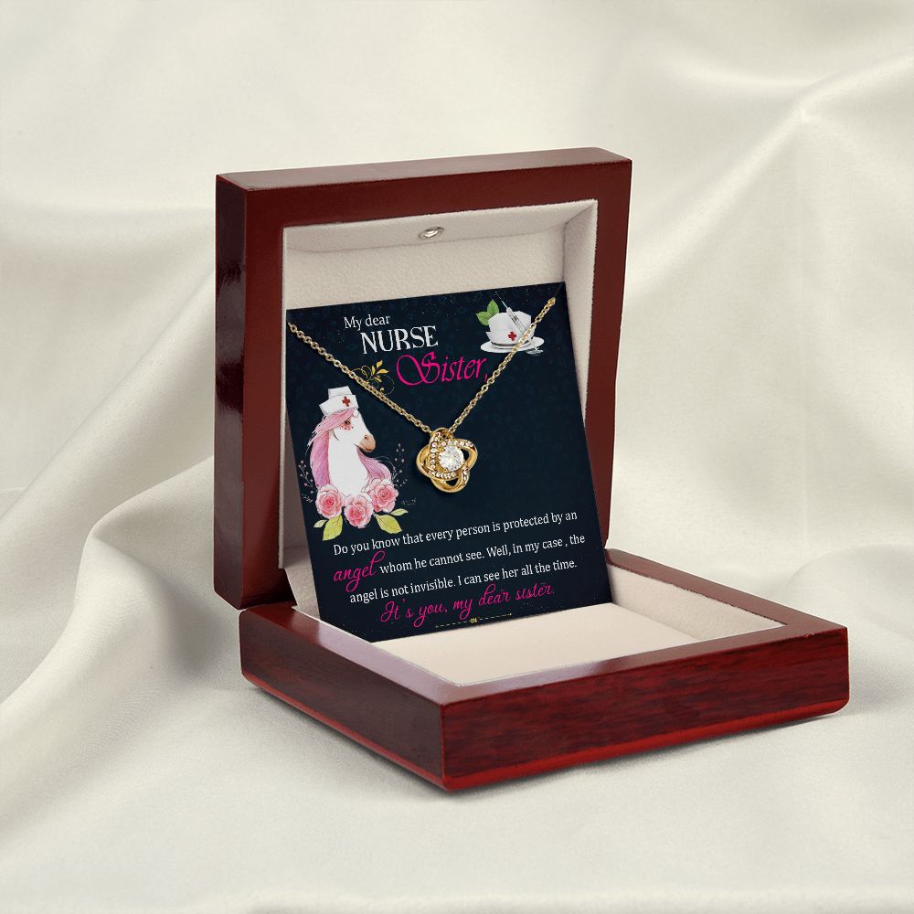 To My Sister My Dear Nurse Sister Infinity Knot Necklace Message Card-Express Your Love Gifts