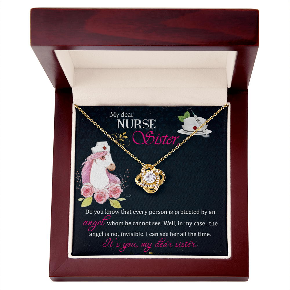 To My Sister My Dear Nurse Sister Infinity Knot Necklace Message Card-Express Your Love Gifts