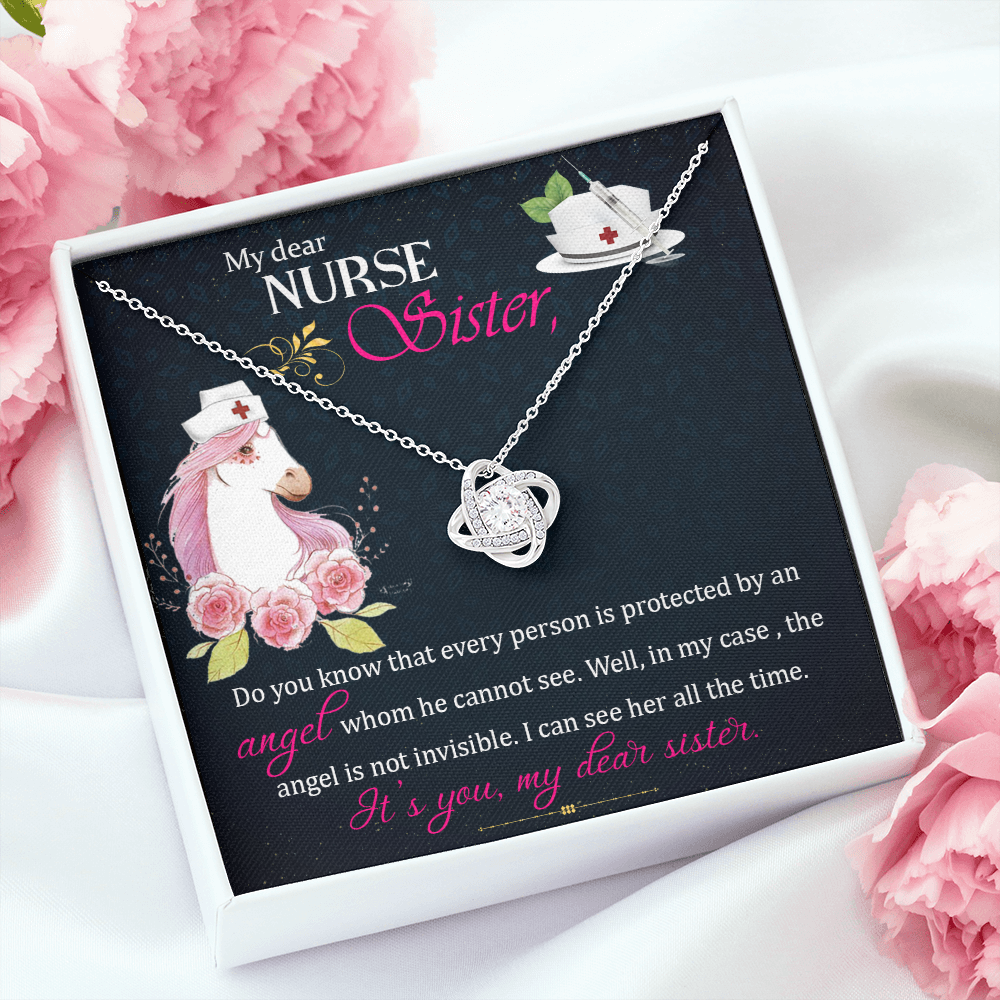 To My Sister My Dear Nurse Sister Infinity Knot Necklace Message Card-Express Your Love Gifts