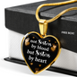 To My Sister Not Sister By Blood Necklace Stainless Steel or 18k Gold Heart 18-22"-Express Your Love Gifts