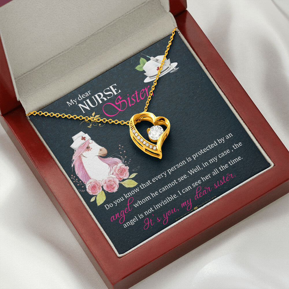 To My Sister Nurse Forever Necklace w Message Card-Express Your Love Gifts