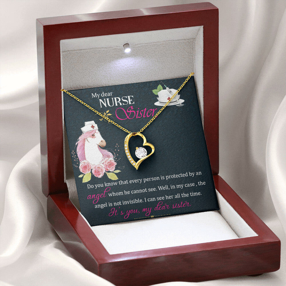 To My Sister Nurse Forever Necklace w Message Card-Express Your Love Gifts