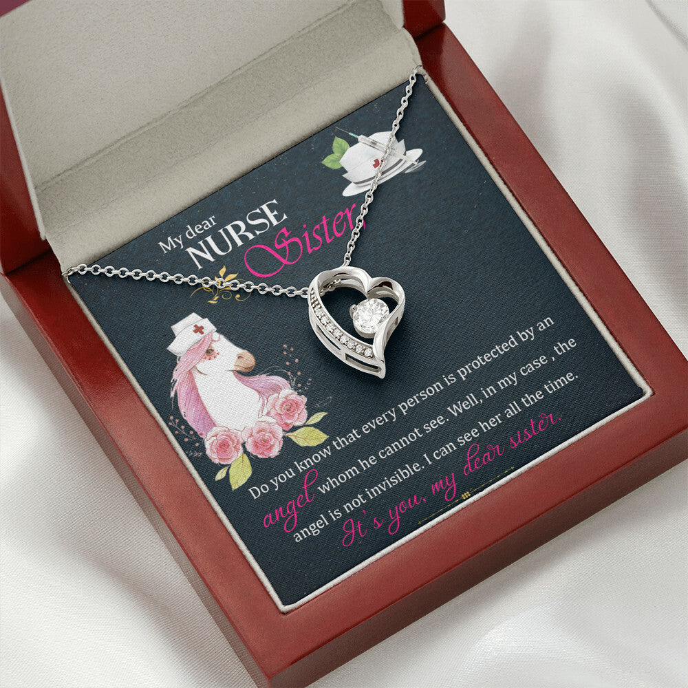 To My Sister Nurse Forever Necklace w Message Card-Express Your Love Gifts