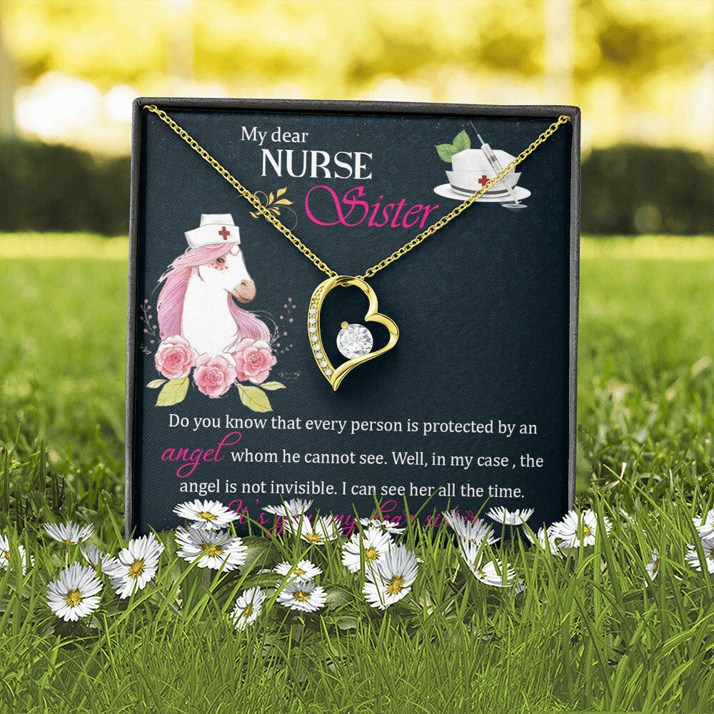 To My Sister Nurse Forever Necklace w Message Card-Express Your Love Gifts