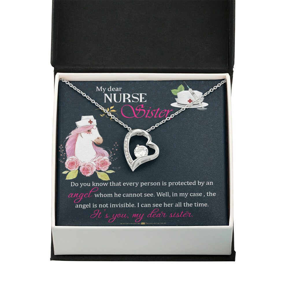 To My Sister Nurse Forever Necklace w Message Card-Express Your Love Gifts