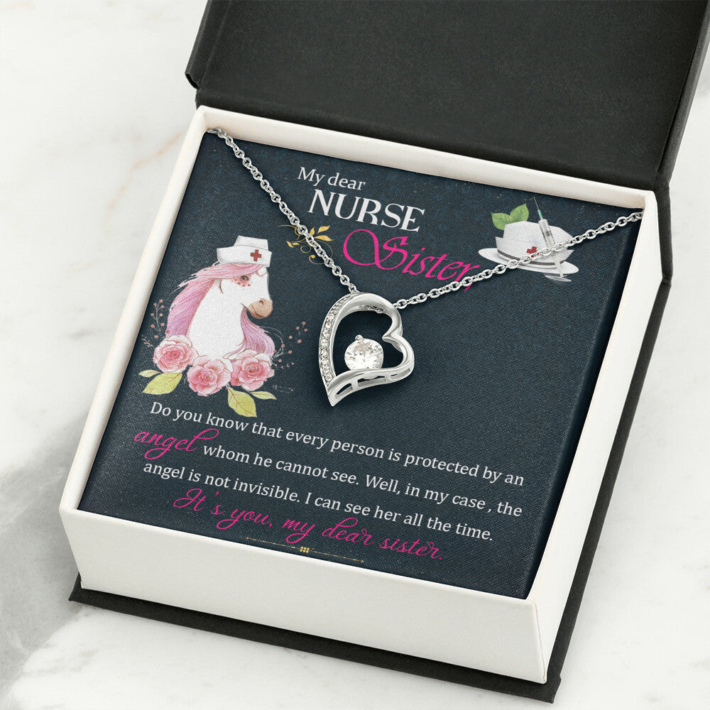 To My Sister Nurse Forever Necklace w Message Card-Express Your Love Gifts