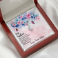 To My Sister Side by Side Alluring Ribbon Necklace Message Card-Express Your Love Gifts