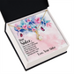 To My Sister Side by Side Alluring Ribbon Necklace Message Card-Express Your Love Gifts