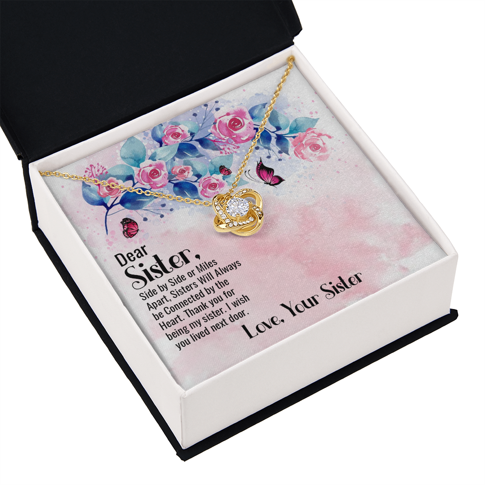 To My Sister Side by Side Infinity Knot Necklace Message Card-Express Your Love Gifts
