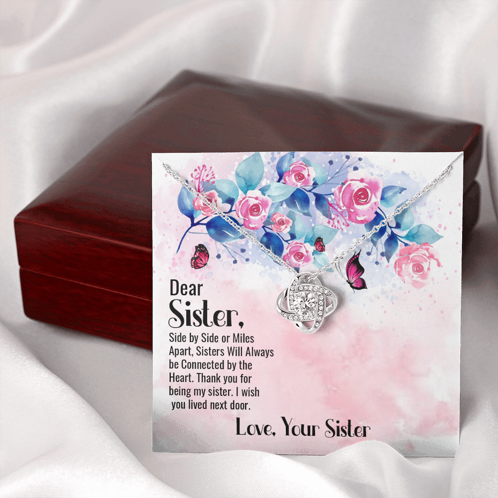 To My Sister Side by Side Infinity Knot Necklace Message Card-Express Your Love Gifts