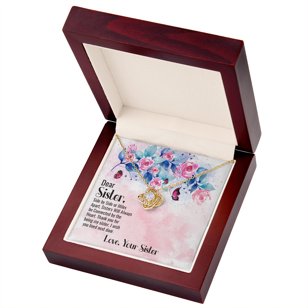 To My Sister Side by Side Infinity Knot Necklace Message Card-Express Your Love Gifts