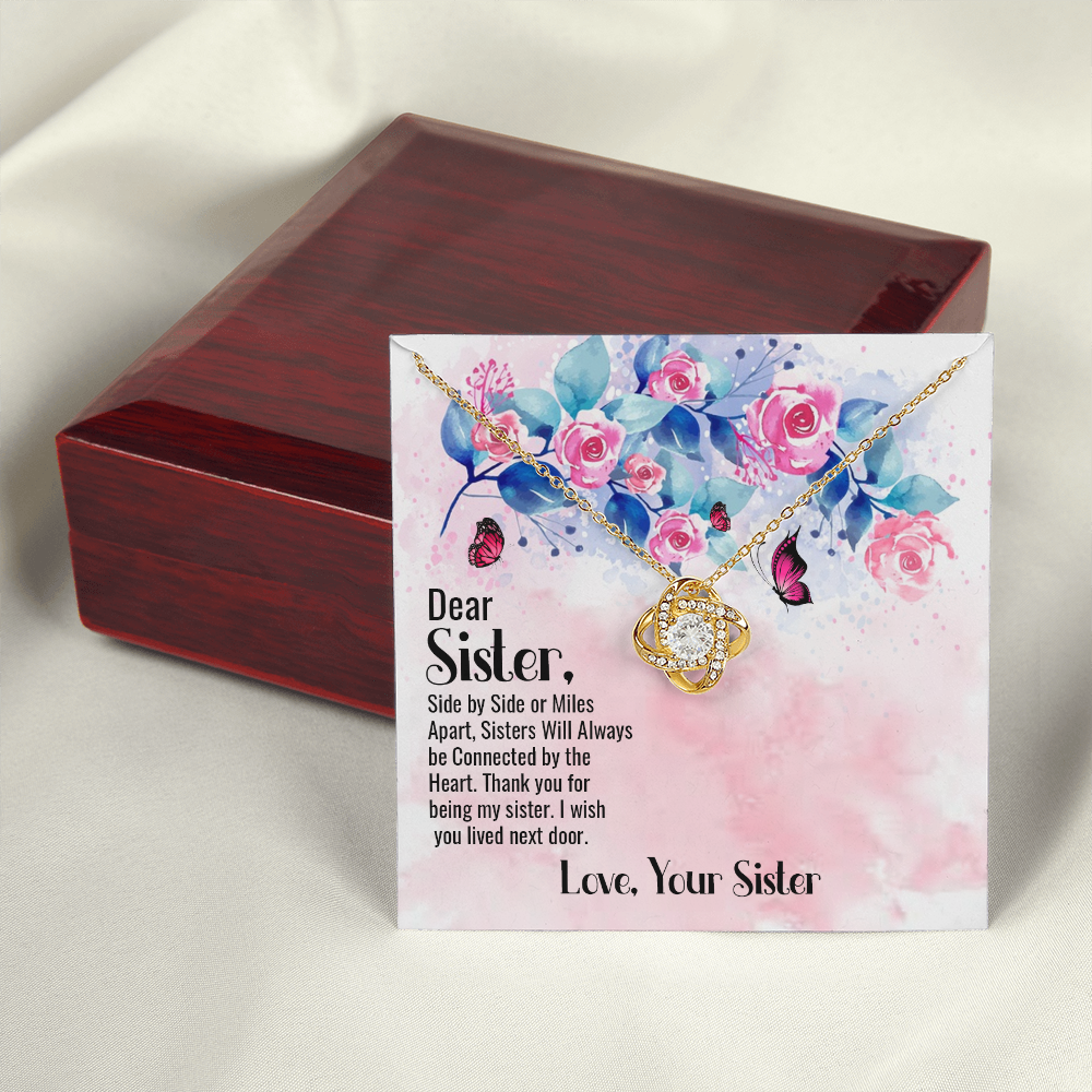 To My Sister Side by Side Infinity Knot Necklace Message Card-Express Your Love Gifts