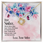To My Sister Side by Side Infinity Knot Necklace Message Card-Express Your Love Gifts