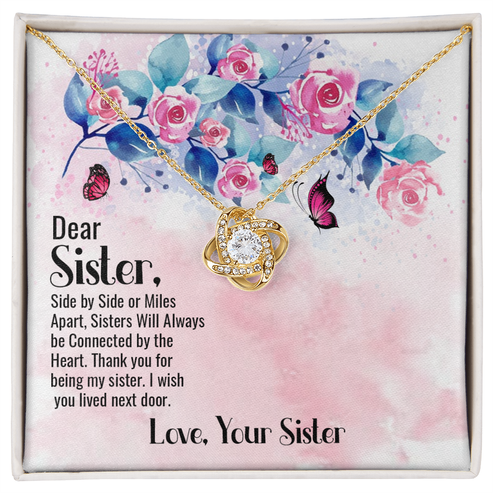 To My Sister Side by Side Infinity Knot Necklace Message Card-Express Your Love Gifts